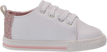 Load image into Gallery viewer, White w/ Pink Glitter Lennon Lace Up Sneaker