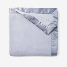 Load image into Gallery viewer, Baby Blue Fleece Blanket with Satin Trim
