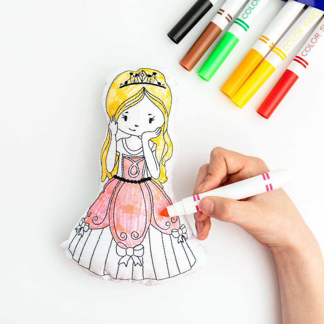 Princess Doodle Coloring Activity Doll