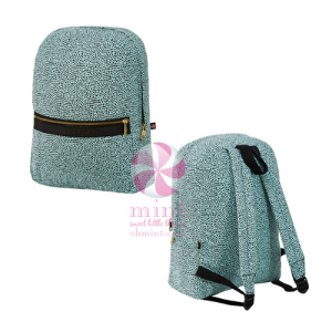 Aqua Cheetah Seersucker Medium Backpack