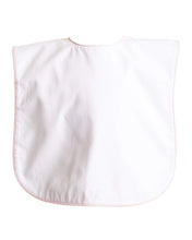 Load image into Gallery viewer, White piped in Pink Brookshire Bib