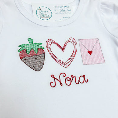 Girls Valentine's Trio Ruffle Tee