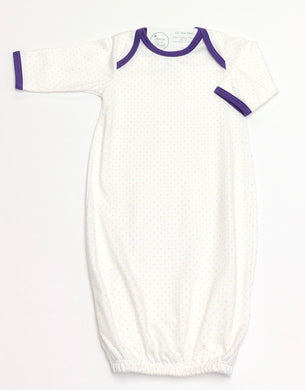 Yellow Dots with Purple Trim Gown