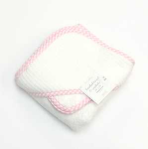 Pink Big Check Hooded Towel Set