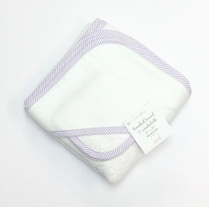 Lilac Seersucker Stripe Hooded Towel Set