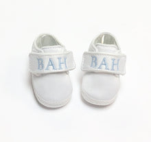 Load image into Gallery viewer, Boys White Satin Crib Shoe