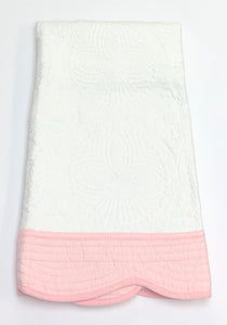 White with Pink Trim Baby Quilt