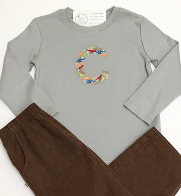 Dinosaur Letter L/S Tee