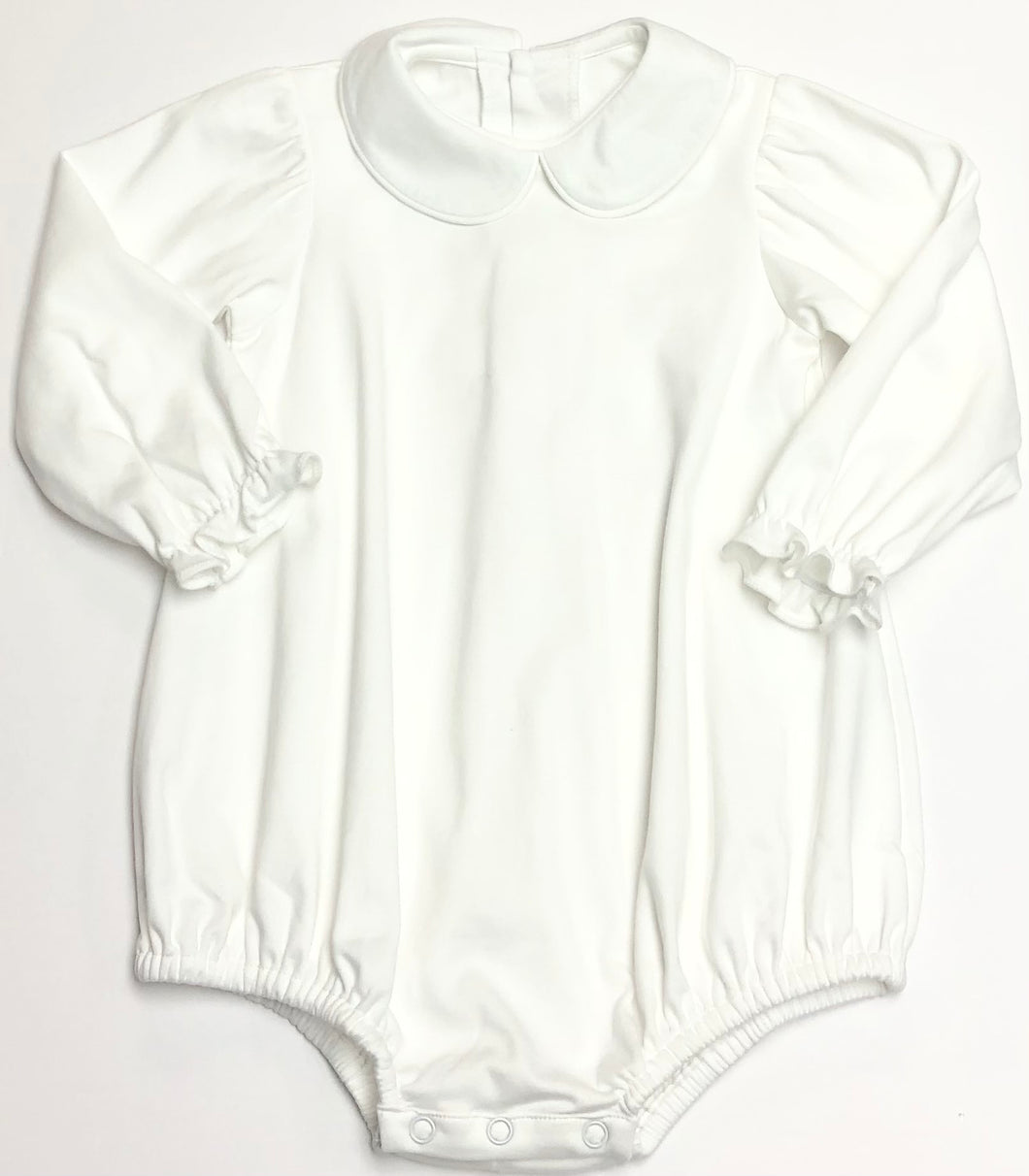 Girls Long Sleeve Collared Knit Bubble