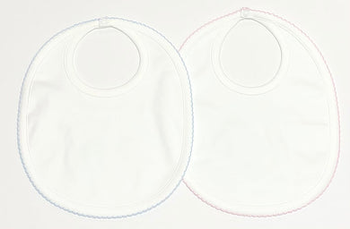 White Pima Bib with Trim