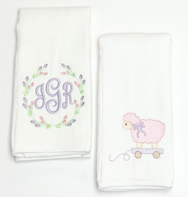 Vintage Stitch Sheep Burp Set