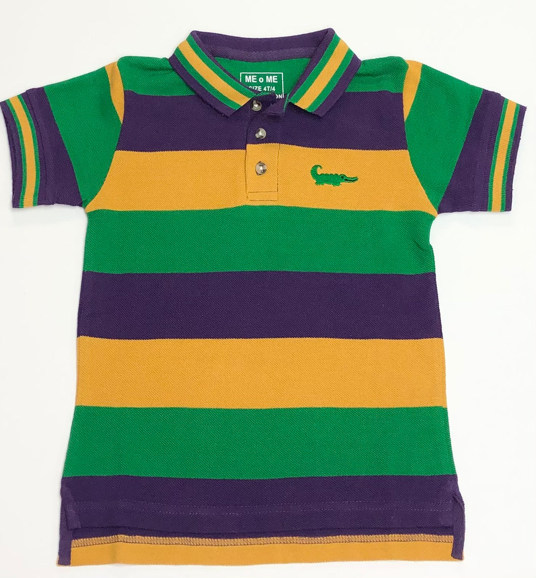 Kids Mardi Gras Short Sleeve Polo Shirt