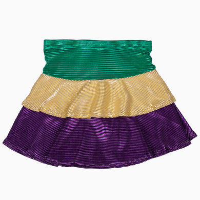 Metallic Mardi Gras Ruffle Skort