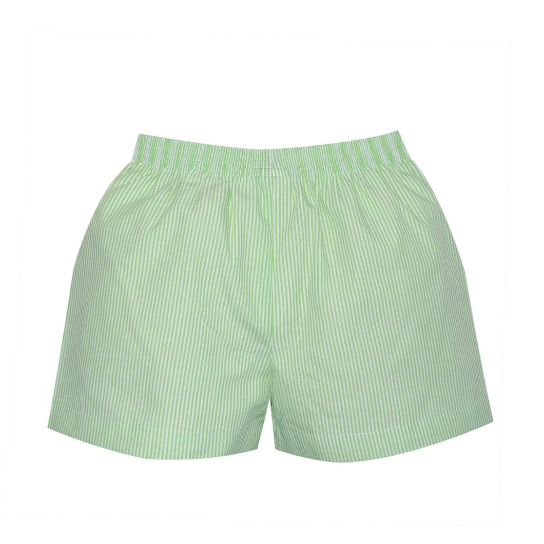 Lime Green Striped Shorts