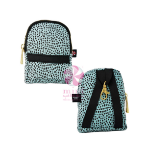 Aqua Cheetah Seersucker Teeny Tiny Backpack