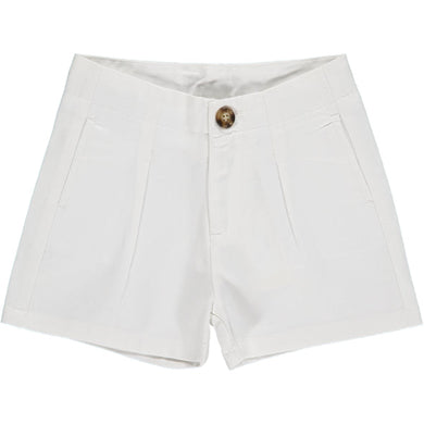 Girls White Hattie Shorts