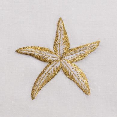 Gold Starfish Hand Embroidered Towel