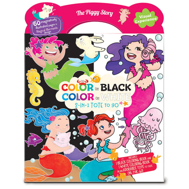 Color on Black, Color on White 2-in-1 Tote Magical Mermaids
