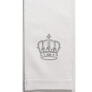 Silver Crown Hand Embroidered Towel