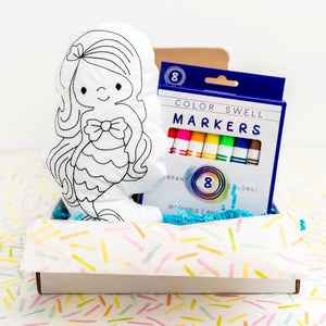 Mermaid Doodle Coloring Activity Doll