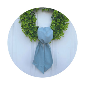 Dusty Blue Linen Wreath Sash