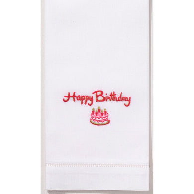 Happy Birthday Hand Embroidered Towel