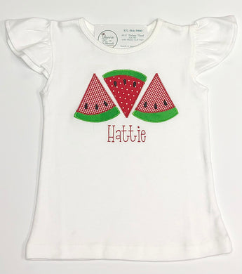 Girls Applique Watermelon Tee