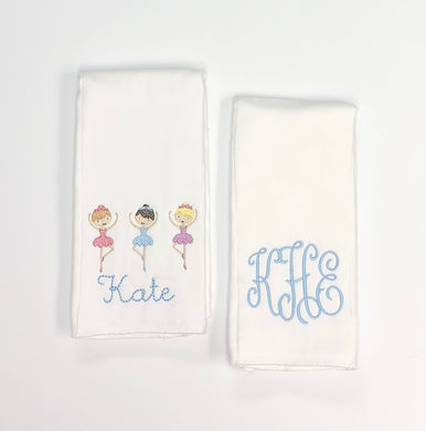 Ballerina Sketch Trio Burp Cloth Set
