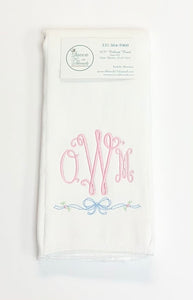 Initials with VIntage Bow Accent Burp Cloth