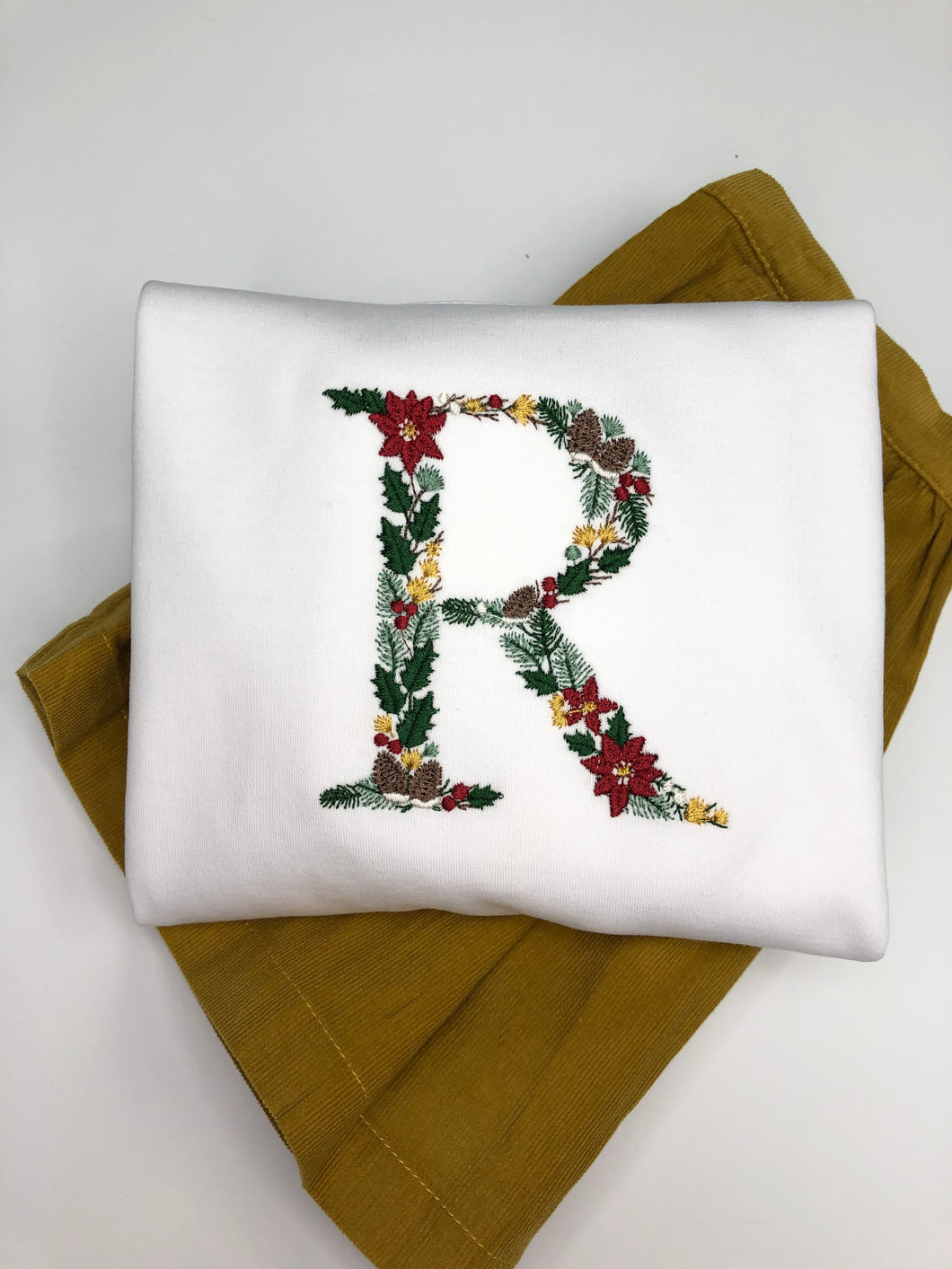 Christmas Greenery Floral Letter