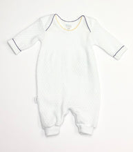 Load image into Gallery viewer, White Paty Romper with Purple/Gold Trim