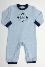 Load image into Gallery viewer, Miller Light Blue/Navy Stripe Romper