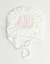 Load image into Gallery viewer, White Smocked Pima Bishop Bonnet