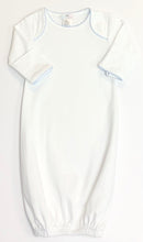 Load image into Gallery viewer, White Pima Gown with Blue Trim