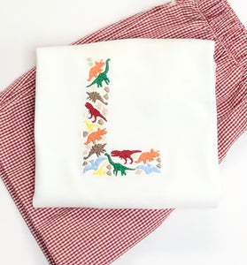 Dinosaur Letter Tee (Primary Colors)