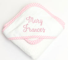 Load image into Gallery viewer, Pink Big Check Hooded Towel Set