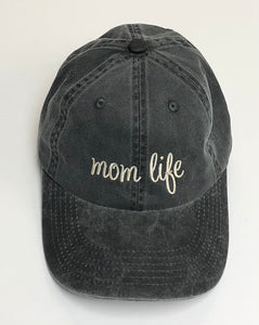 Dark Grey Mom Life Adult Baseball Cap