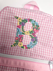 Pink Gingham Medium Backpack