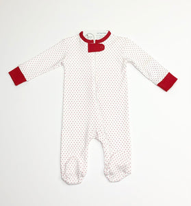 White with Red Dots Pima Footie