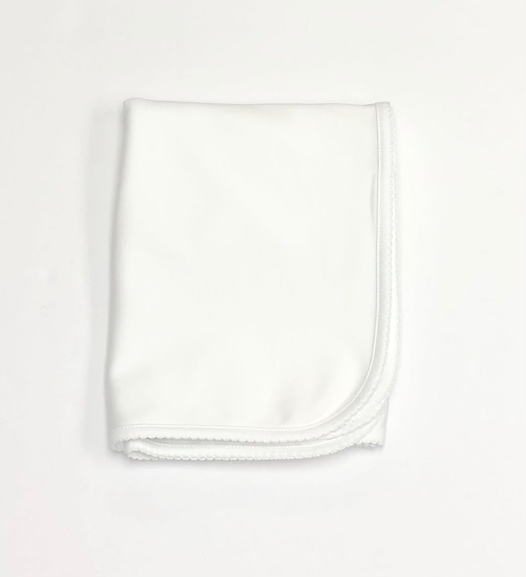 White Pima Blanket with White Trim