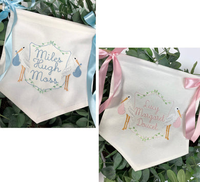 Monogrammed Baby Announcement Banner