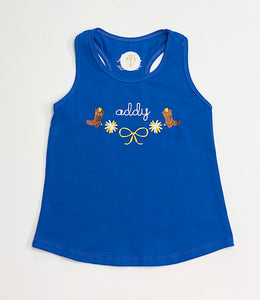 Royal Blue Racer Back Tank Top