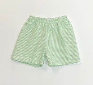 Boys Green Seersucker Shorts
