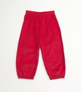 Boys Red Corduroy Elastic Pants