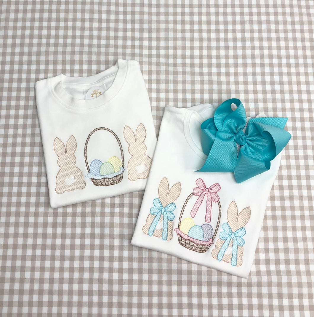 Boy / Girl Easter Bunny Monogrammed Tee