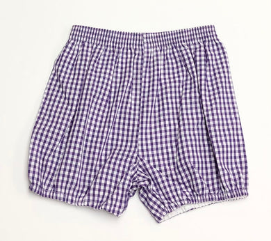 Purple Gingham Bloomer Shorts