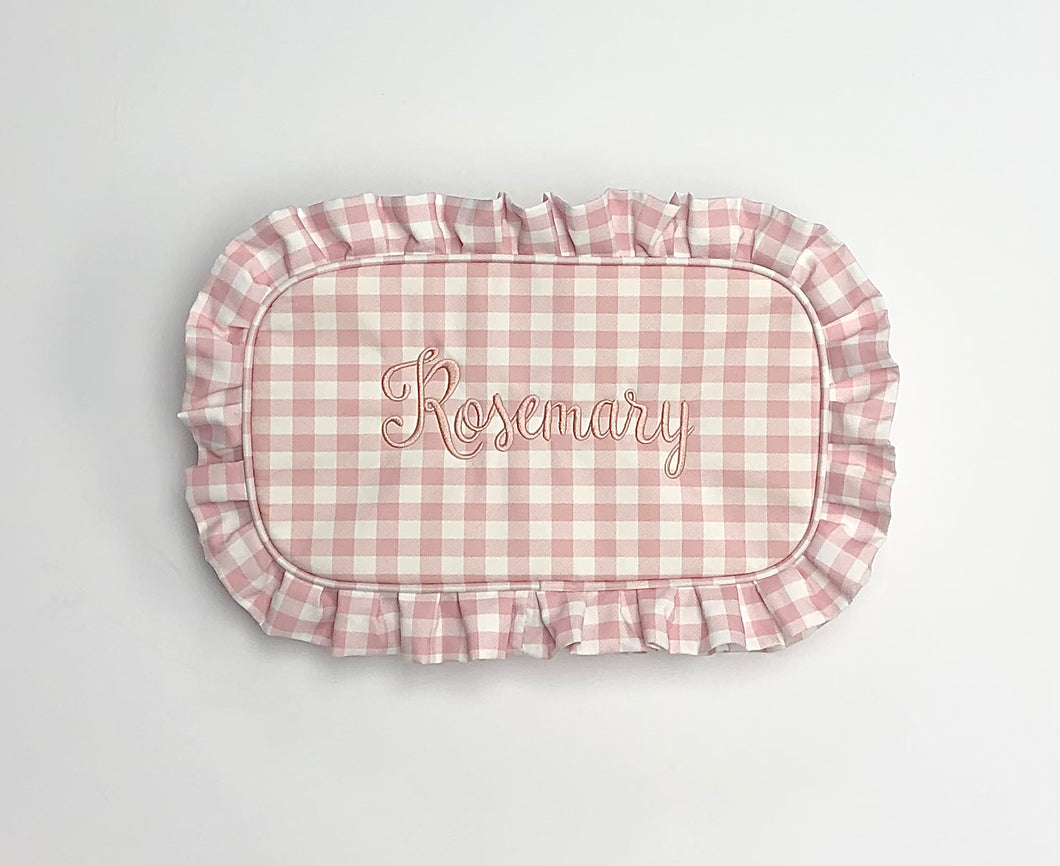 Large Ruffle Cosmetic Bag