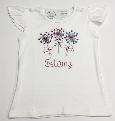 Girls Sparklers Flutter Sleeve Tee