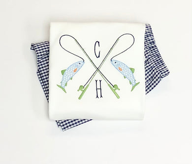 White Fishing Shirt with Initials
