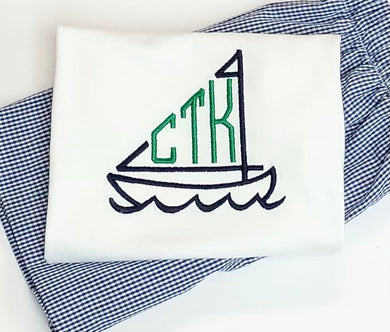 Sailboat Monogram Tee